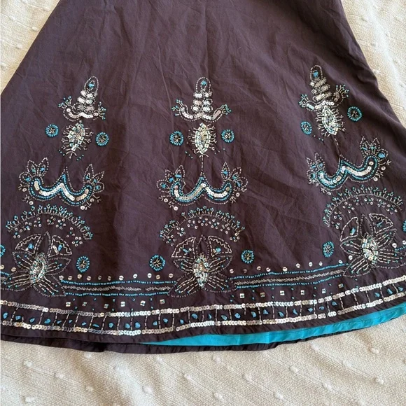 DIMRI Sequined boho gypsy skirt size medium brawn - Picture 11 of 15